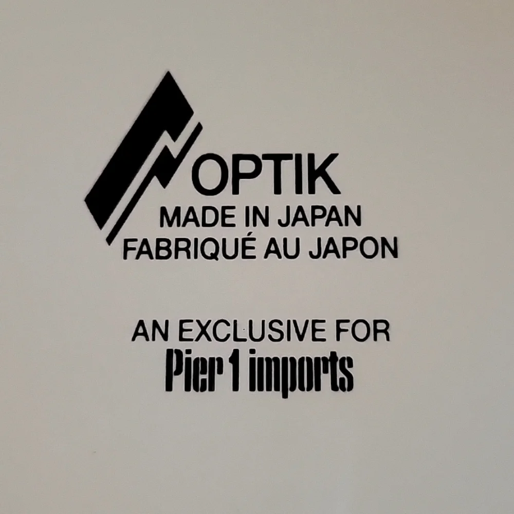 Vtg Rare Optik Pier 1 Imports Black White Geometric Square Dinner Plate 10.75